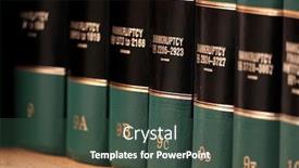  Presentation with law books - Slide set enhanced with bankruptcy-law-books-on-shelf background and a tawny brown colored foreground