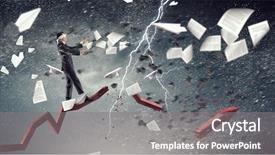  Presentation with forced - Colorful slide set enhanced with bankruptsy - businessman forced to face problem backdrop and a  colored foreground