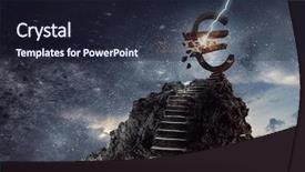  Presentation with fall - Presentation with bankruptsy - euro rate fall mixed media background and a wine colored foreground