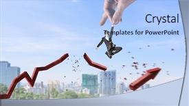  Presentation with law media - Presentation design enhanced with bankruptsy - hand of law and justice background and a light blue colored foreground