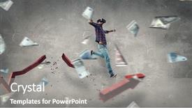  Presentation with virtual - Audience pleasing presentation theme consisting of bankruptsy - man in virtual helmet mixed backdrop and a  colored foreground