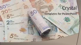 Presentation with colombian exchange - PPT layouts consisting of banks peso bill - colombian money on a white background and a soft green colored foreground