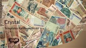  Presentation with money volt - Slide deck having banks peso bill - mexican money background and a  colored foreground