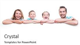  Presentation with family - Audience pleasing PPT theme consisting of banner - isolated on a white backdrop and a  colored foreground