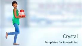  Presentation with girl christmas - Amazing presentation design having banner black - santa helper christmas girl backdrop and a cool aqua colored foreground