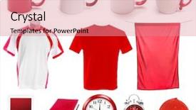  Presentation with red banner - Audience pleasing slide set consisting of banner blank - collage of red objects backdrop and a coral colored foreground