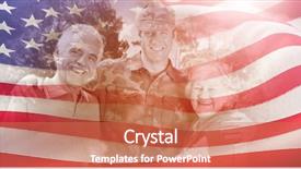  Presentation with parents - Theme featuring banner family day - portrait of army man background and a coral colored foreground