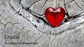  Presentation with red banner - Colorful slides enhanced with banner family day - red glass heart on tree backdrop and a light gray colored foreground