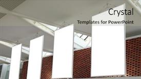 Presentation with airport - Slides consisting of banner marketing - blank billboard hanging from airport background and a light gray colored foreground
