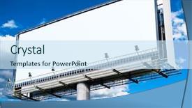  Presentation with skies - Colorful slide deck enhanced with banner marketing - blank mega billboard backdrop and a sky blue colored foreground