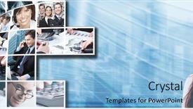  Presentation with banner blue - Slides consisting of banner marketing - business woman with laptop computer background and a light blue colored foreground