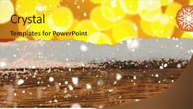  Presentation with merry christmas - Theme featuring banner merry christmas against unfocused background and a yellow colored foreground