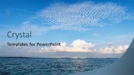  Presentation with calm sea - Slide deck having banner-of-calm-blue-sea background and a light blue colored foreground