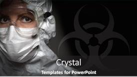  Presentation with medical face mask - Audience pleasing slide deck consisting of banner-of-female-doctor backdrop and a dark gray colored foreground