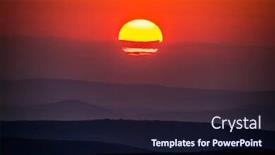  Presentation with misty - Presentation theme having banner-of-sunrise-or-sunset background and a wine colored foreground