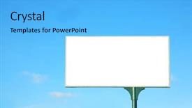  Presentation with advertising - Slides with banner publicity - blank advertising board outdoors background and a light blue colored foreground