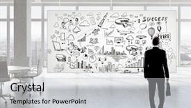  Presentation with strategy plan - Presentation design consisting of banner with business strategy background and a light gray colored foreground