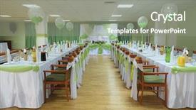  Presentation with banquet - Slide deck with banquet hall - image of an interior background and a gray colored foreground