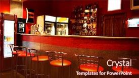  Presentation with banquet hall - Cool new slides with banquet hall - modern and beautiful bar backdrop and a tawny brown colored foreground