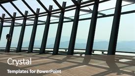  Presentation with macau - Cool new presentation theme with banquet hall - observation level of macau tower backdrop and a gray colored foreground