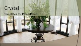  Presentation with wedding banquet table - Presentation theme featuring banquet hall - pretty table and decorations background and a mint green colored foreground