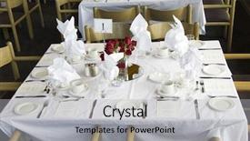  Presentation with elegant table setting - PPT theme featuring  background and a  colored foreground.