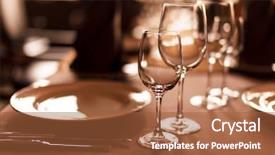  Presentation with banquet hall - Slide deck consisting of banquet hall - tables set for meal background and a red colored foreground