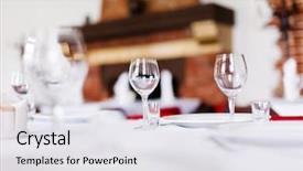  Presentation with banquet hall - Amazing presentation design having banquet hall - tables set for meal backdrop and a white colored foreground