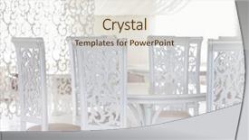  Presentation with banquet hall - Amazing slides having banquet hall - tables backdrop and a sky blue colored foreground