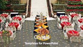  Presentation with banquet hall - Beautiful PPT theme featuring banquet in asian style backdrop and a violet colored foreground