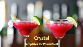  Presentation with glasses blurry eye chart - Presentation theme having banquet night - glasses of delicious strawberry cocktail background and a  colored foreground