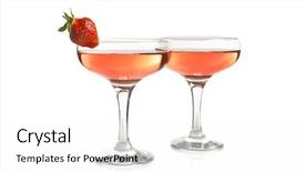  Presentation with fresh strawberry glass of berry - Theme with banquet night - glasses of delicious strawberry wine background and a white colored foreground