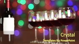  Presentation with wine - Amazing slide deck having banquet night - glasses of wine in row backdrop and a  colored foreground