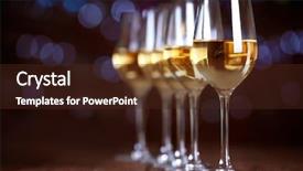  Presentation with wine - Theme enhanced with banquet night - glasses of wine background and a  colored foreground