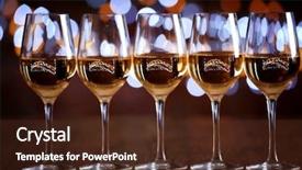  Presentation with wine - Colorful slide deck enhanced with banquet night - glasses of wine backdrop and a  colored foreground