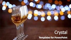  Presentation with wine and tapas - PPT theme consisting of banquet night - glasses of wine background and a  colored foreground