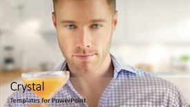  Presentation with nails cocktail - Slide set featuring banquet night - handsome young man holding background and a coral colored foreground
