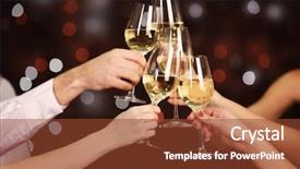  Presentation with party lights - Amazing PPT layouts having banquet night - people clinking glasses at party backdrop and a tawny brown colored foreground