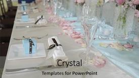  Presentation with wedding banquet table - Cool new presentation theme with wedding banquet table with baby backdrop and a light gray colored foreground