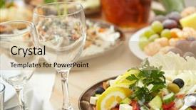  Presentation with banquet - Theme with banquet background and a soft green colored foreground