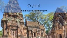  Presentation with cambodia - Beautiful presentation theme featuring banteay-srey-temple-cambodia backdrop and a light blue colored foreground