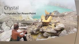  Presentation with miner - Slides featuring banyuwangi-east-java-nov-12 background and a sky blue colored foreground