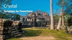  Presentation with cambodia - Slides featuring baphuon temple angkor thom cambodia background and a teal colored foreground