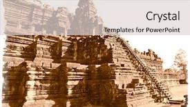  Presentation with cambodia - Audience pleasing slide deck consisting of baphuon temple angkor thom city near siem reap cambodia sepia old style backdrop and a lemonade colored foreground