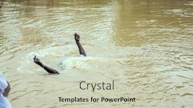  Presentation with water river - Slide deck consisting of baptism-ceremony-qasr-el-yahud background and a soft green colored foreground