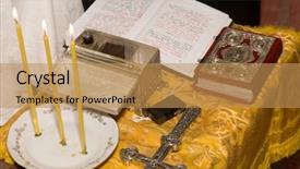  Presentation with ceremony - PPT layouts enhanced with baptism jesus - church ceremony background and a coral colored foreground