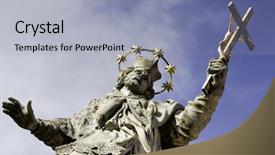  Presentation with history church - Slide deck having baptist history - church of the holy cross background and a light gray colored foreground