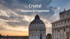  Presentation with tuscany - Theme enhanced with baptistery of st john pisa background and a ocean colored foreground