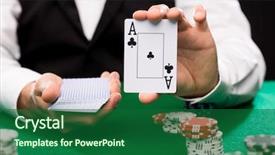  Presentation with poker chips - Cool new presentation theme with baptized - casino gambling poker people backdrop and a forest green colored foreground