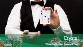  Presentation with poker chips - Cool new presentation theme with baptized - casino gambling poker people backdrop and a ocean colored foreground